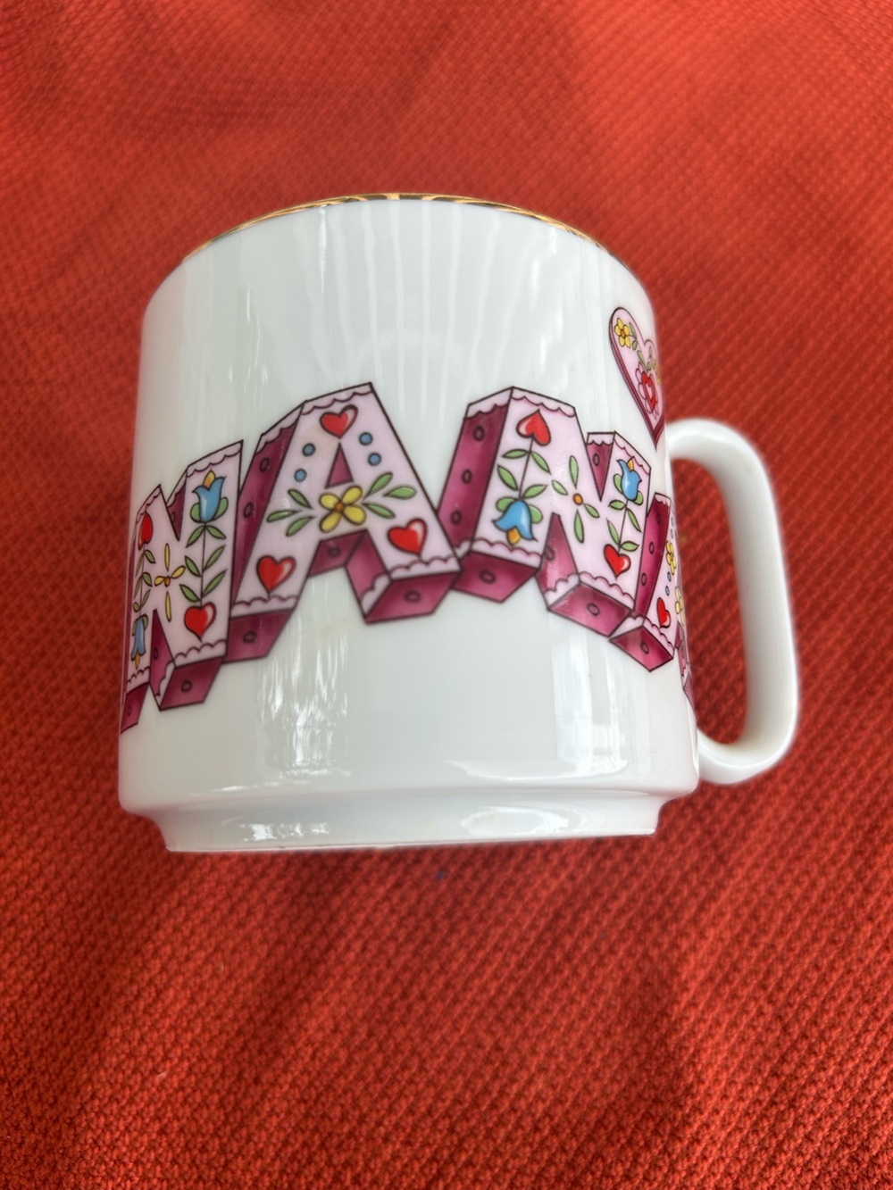 VINTAGE LEFTON 1984 NANA Mug w/ 22 k gold accent